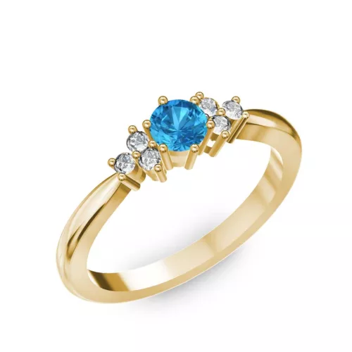 Ékszerpalota eljegyzési gyűrű 0,3ct kék topázzal BRK001 sárga arany