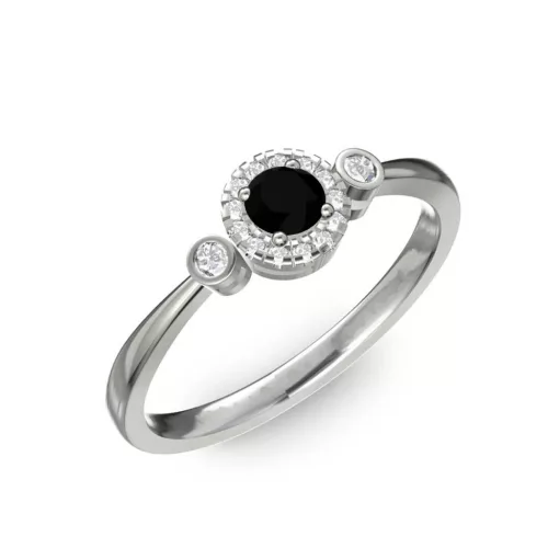 Ékszerpalota eljegyzési gyűrű 0.17ct fekete gyémánttal BRK002 fehér arany 