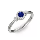 Ékszerpalota eljegyzési gyűrű 0.17ct kék diffusion zafírral BRK002 fehér arany 