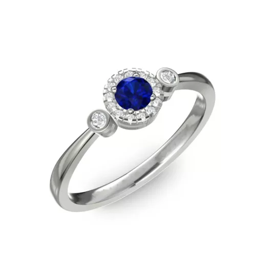 Ékszerpalota eljegyzési gyűrű 0.17ct kék diffusion zafírral BRK002 fehér arany 
