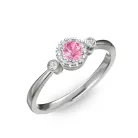Ékszerpalota eljegyzési gyűrű 0.17ct pink zafírral BRK002 fehér arany 