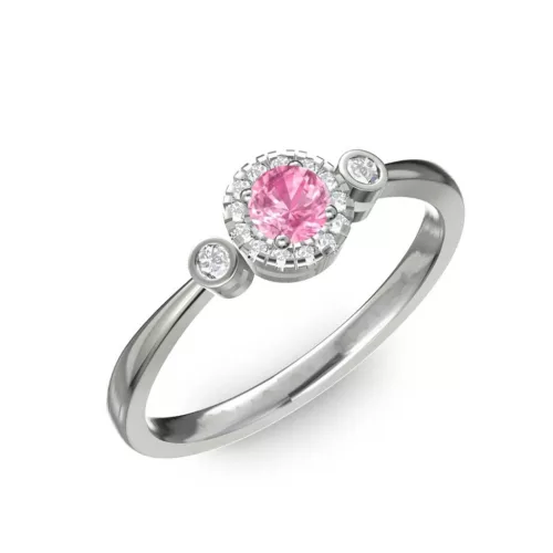 Ékszerpalota eljegyzési gyűrű 0.17ct pink zafírral BRK002 fehér arany 