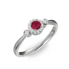Ékszerpalota eljegyzési gyűrű 0.17ct rubinnal BRK002 fehér arany 