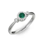 Ékszerpalota eljegyzési gyűrű 0.17ct smaragddal BRK002 fehér arany 