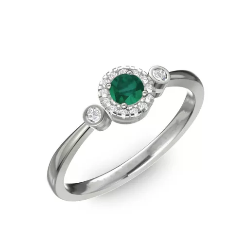Ékszerpalota eljegyzési gyűrű 0.17ct smaragddal BRK002 fehér arany 