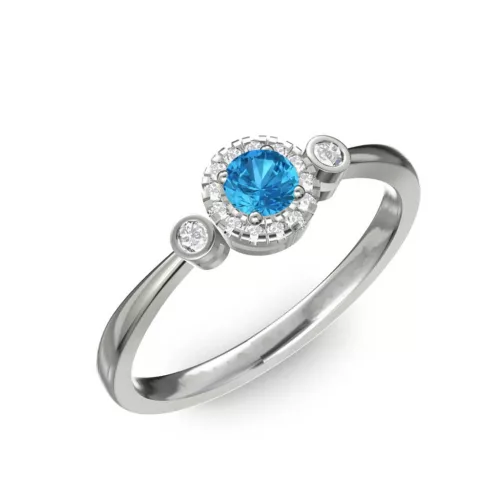 Ékszerpalota eljegyzési gyűrű 0.17ct kék topázzal BRK002 fehér arany 