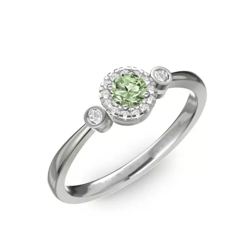 Ékszerpalota eljegyzési gyűrű 0.17ct zöld gyémánttal BRK002 fehér arany 