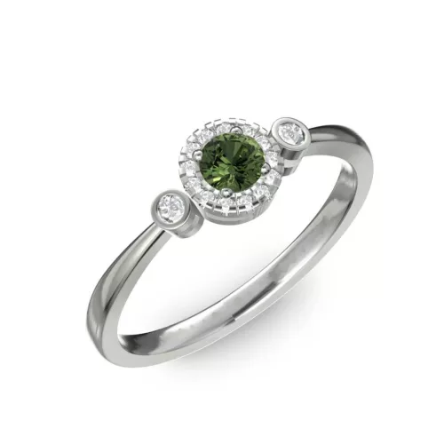 Ékszerpalota eljegyzési gyűrű 0.17ct zöld zafírral BRK002 fehér arany 