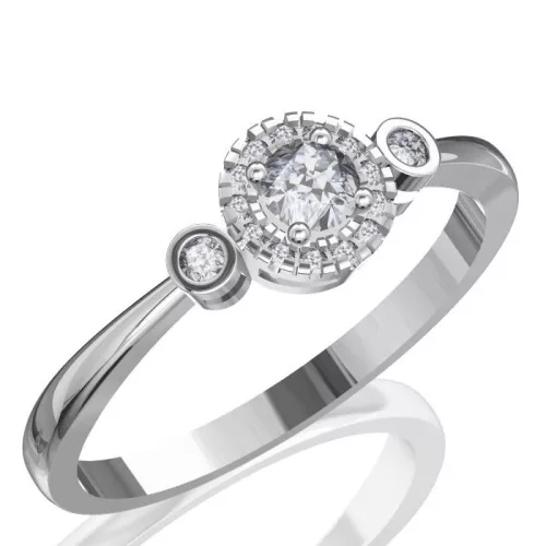 Ékszerpalota eljegyzési gyűrű 0.17ct zöld zafírral BRK002 fehér arany 