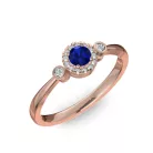 Ékszerpalota eljegyzési gyűrű 0.17ct kék diffusion zafírral BRK002 rozé arany 