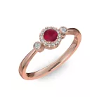 Ékszerpalota eljegyzési gyűrű 0.17ct rubinnal BRK002 rozé arany 