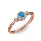 Ékszerpalota eljegyzési gyűrű 0.17ct kék topázzal BRK002 rozé arany 