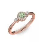 Ékszerpalota eljegyzési gyűrű 0.17ct zöld gyémánttal BRK002 rozé arany 