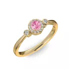 Ékszerpalota eljegyzési gyűrű 0.17ct pink zafírral BRK002 sárga arany 