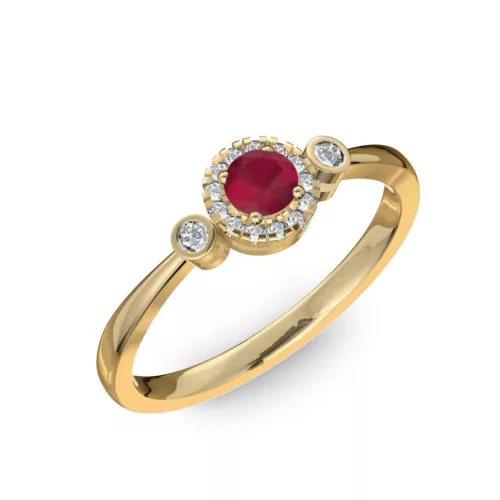Ékszerpalota eljegyzési gyűrű 0.17ct rubinnal BRK002 sárga arany 