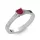 Ékszerpalota eljegyzési gyűrű 0.25ct princess rubinnal BRK006 fehér arany 