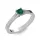 Ékszerpalota eljegyzési gyűrű 0.25ct princess smaragd BRK006 fehér arany 