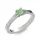 Ékszerpalota eljegyzési gyűrű 0.25ct zöld princess gyémánttal BRK006 fehér arany 