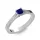 Ékszerpalota eljegyzési gyűrű 0.25ct kék princess diffusion zafírral BRK006 fehér arany 