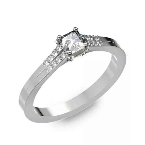 Ékszerpalota eljegyzési gyűrű 0.25ct princess gyémánttal BRK006 platina 