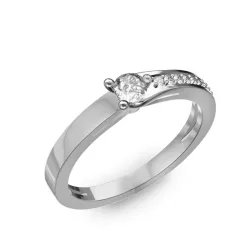   Ékszerpalota eljegyzési gyűrű 0,17ct gyémánttal BRK008 fehér arany