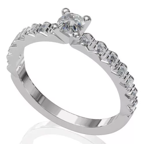 Ékszerpalota eljegyzési gyűrű 0,2ct gyémánttal BRK009 platina