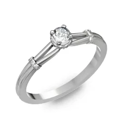   Ékszerpalota eljegyzési gyűrű 0.25ct gyémánttal BRK021 fehér arany 