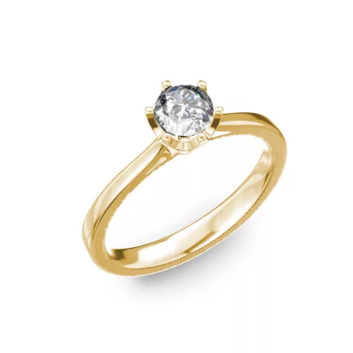 Ékszerpalota eljegyzési gyűrű 0,5ct H/VS gyémánttal BRK024 sárga arany 