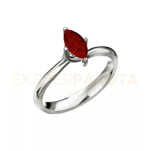 Ékszerpalota eljegyzési gyűrű 0,5ct rubinnal BRK029 fehér arany