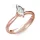 Ékszerpalota eljegyzési gyűrű 0,5ct G/VS gyémánttal BRK029 rozé arany