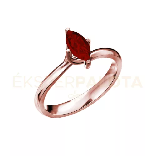 Ékszerpalota eljegyzési gyűrű 0,5ct rubinnal BRK029 rozé arany
