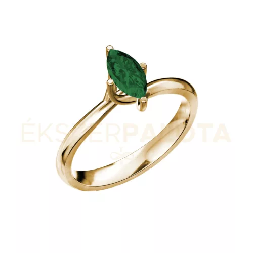 Ékszerpalota eljegyzési gyűrű 0,5ct smaragddal BRK029 sárga arany
