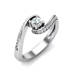   Ékszerpalota eljegyzési gyűrű 0,3ct gyémánttal BRK035 fehér arany 