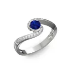 Ékszerpalota eljegyzési gyűrű 0,3ct kék diffusion zafírral BRK035 fehér arany 