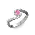 Ékszerpalota eljegyzési gyűrű 0,3ct pink zafírral BRK035 fehér arany 