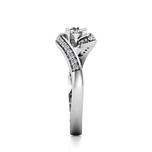 Ékszerpalota eljegyzési gyűrű 0,3ct pink zafírral BRK035 fehér arany 
