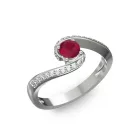 Ékszerpalota eljegyzési gyűrű 0,3ct rubinnal BRK035 fehér arany 