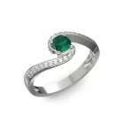 Ékszerpalota eljegyzési gyűrű 0,3ct smaragddal BRK035 fehér arany 