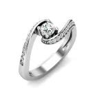 Ékszerpalota eljegyzési gyűrű 0,3ct gyémánttal BRK035 platina 
