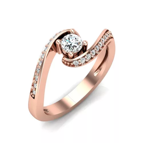 Ékszerpalota eljegyzési gyűrű 0,3ct H/SI gyémánttal BRK035 rozé arany 