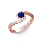 Ékszerpalota eljegyzési gyűrű 0,3ct kék diffusion zafírral BRK035 rozé arany 