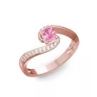 Ékszerpalota eljegyzési gyűrű 0,3ct pink zafírral BRK035 rozé arany 