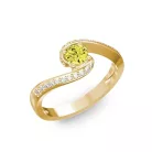 Ékszerpalota eljegyzési gyűrű 0,3ct sárga gyémánttal BRK035 sárga arany 