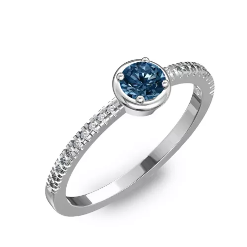 Ékszerpalota eljegyzési gyűrű 0,2ct kék gyémánttal BRK036 fehér arany