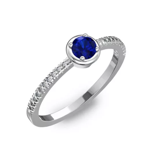 Ékszerpalota eljegyzési gyűrű 0,2ct kék diffusion zafírral BRK036 fehér arany