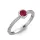 Ékszerpalota eljegyzési gyűrű 0,2ct rubinnal BRK036 fehér arany