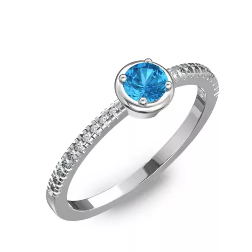 Ékszerpalota eljegyzési gyűrű 0,2ct kék topázzal BRK036 fehér arany