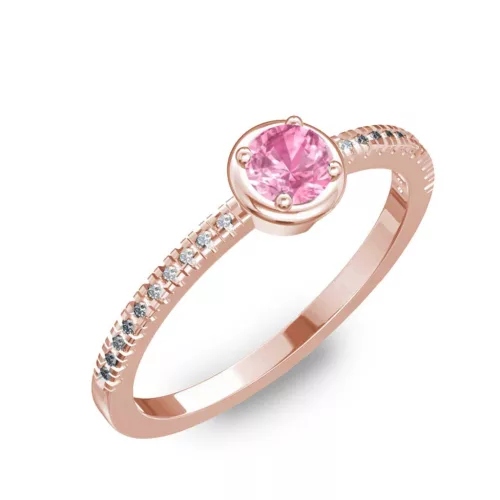 Ékszerpalota eljegyzési gyűrű 0,2ct pink zafír BRK036 rozé arany