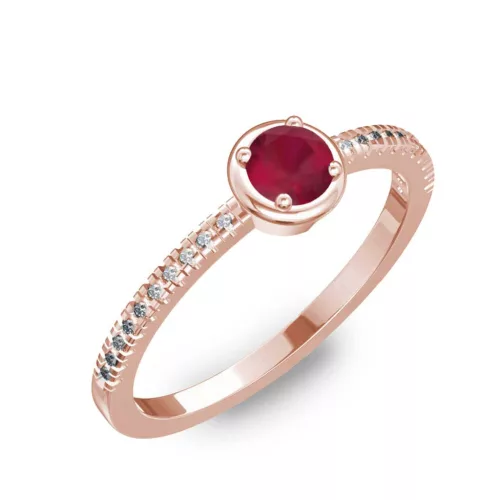 Ékszerpalota eljegyzési gyűrű 0,2ct rubinnal BRK036 rozé arany