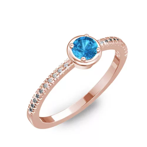 Ékszerpalota eljegyzési gyűrű 0,2ct kék topázzal BRK036 rozé arany